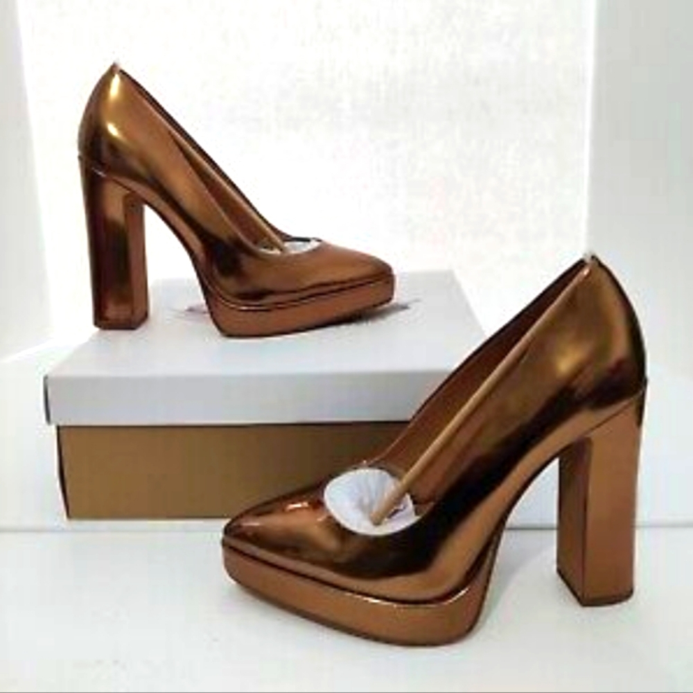 Shiny Bronze High Heels